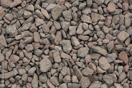 Texture of small crushed granite stone