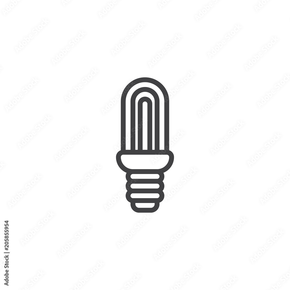 Light bulb outline icon. linear style sign for mobile concept and web design. Energy saving fluorescent lamp simple line vector icon. Symbol, logo illustration. Pixel perfect vector graphics Light bulb outline icon. linear style sign for mobile concept and web design. Energy saving fluorescent lamp simple line vector icon. Symbol, logo illustration. Pixel perfect vector graphics