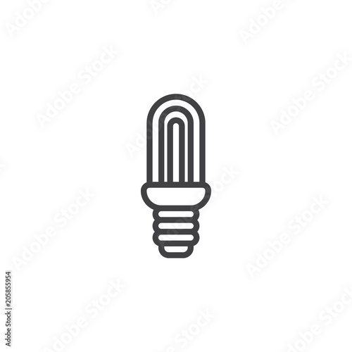 Light bulb outline icon. linear style sign for mobile concept and web design. Energy saving fluorescent lamp simple line vector icon. Symbol, logo illustration. Pixel perfect vector graphics