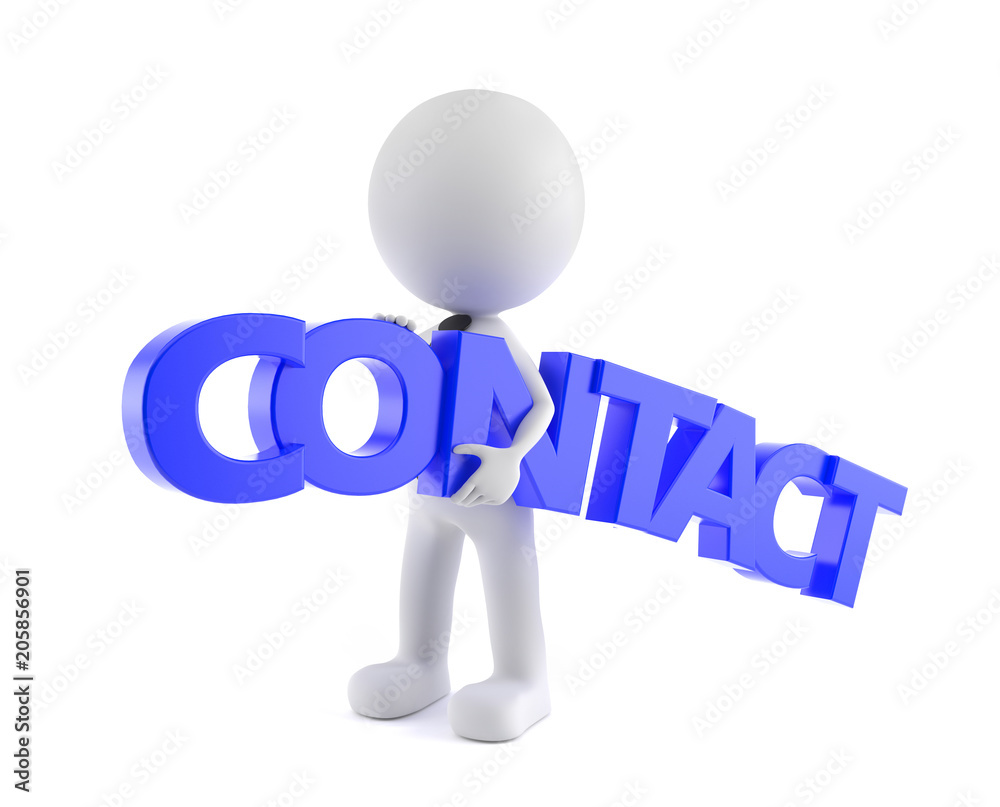 CONTACT Buchstaben werden von Person getragen CONTACT Buchstaben werden von Person getragen