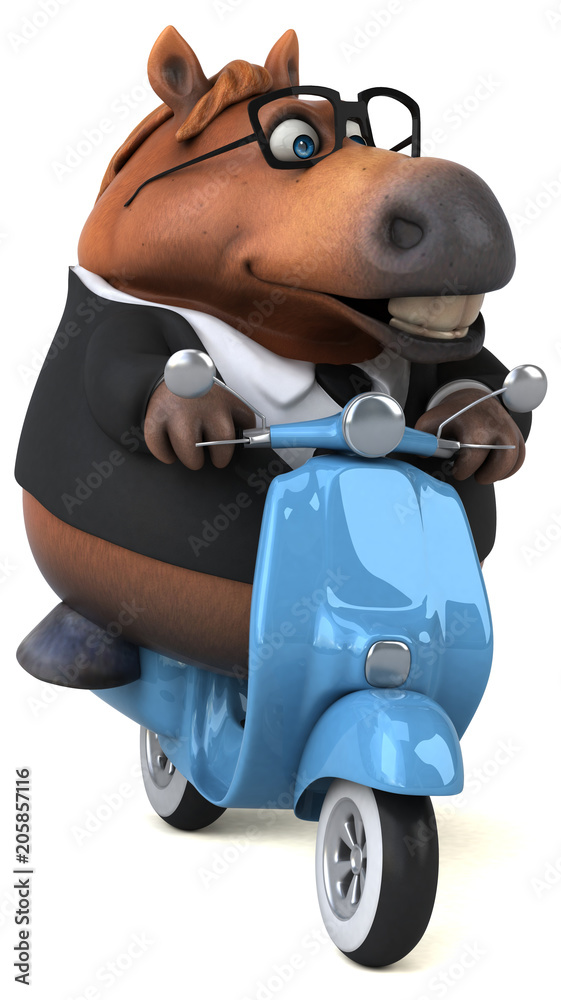 Naklejka premium Fun horse - 3D Illustration
