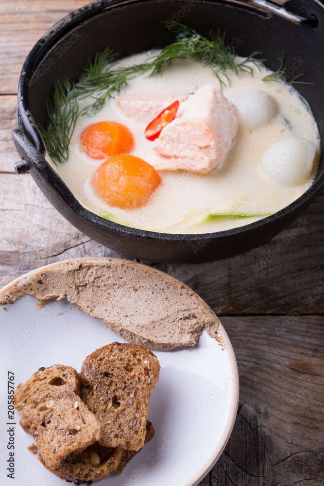 Fish cream soup