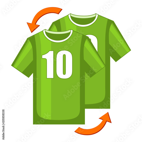 Colorful cartoon soccer player replacement icon