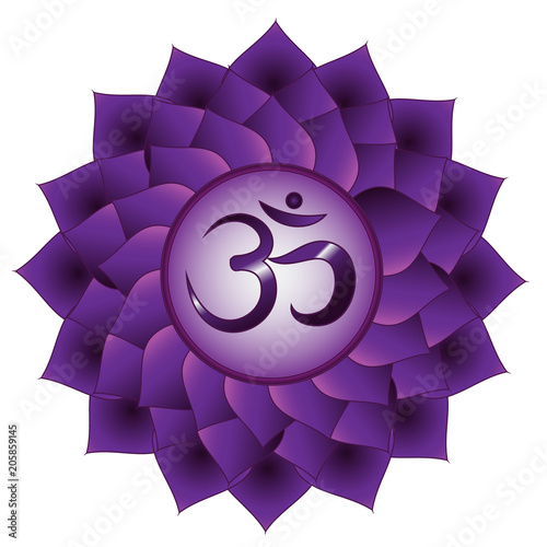 Sahasrara chakra. Seventh, crown chakra symbol