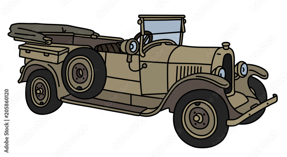 The vintage sand military convertible