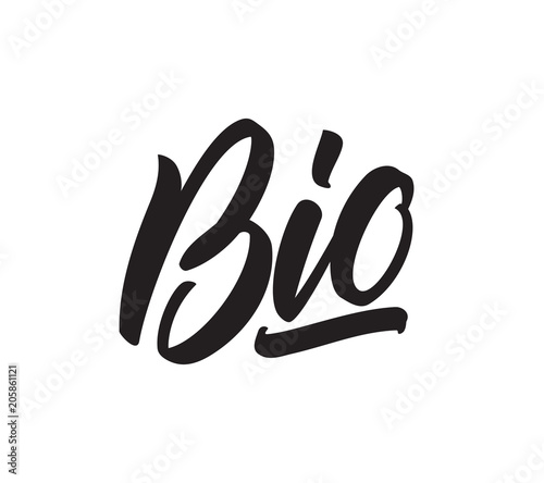 Vector illustration: Handwritten type lettering of Bio. photo