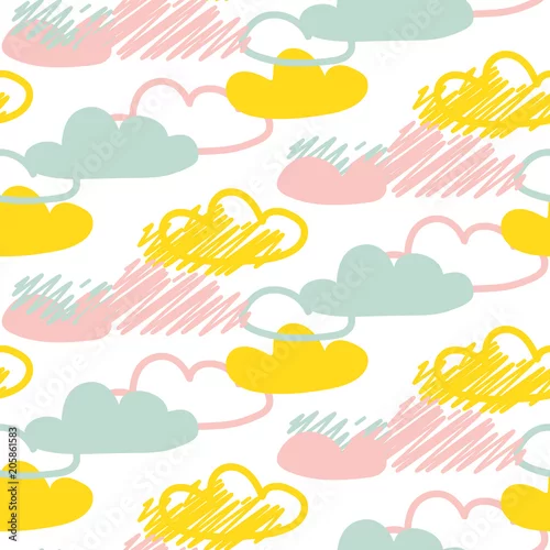 Tapety Chmurnieje bezszwowego wektorowego dziecko wzór.