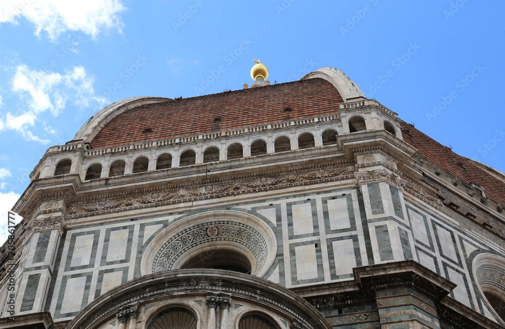 dome of the Florence in Italy with gold sphere on top