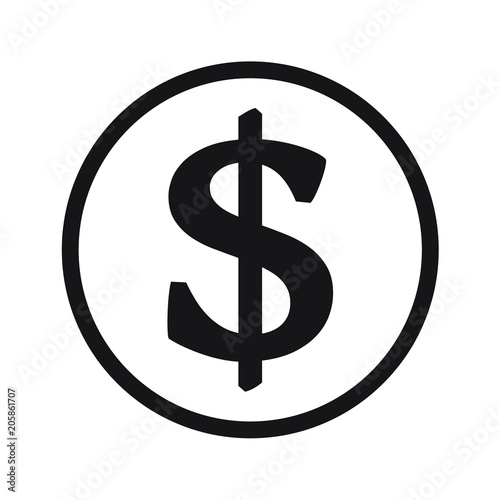 Dollar sign, dollar symbol, vector illustration