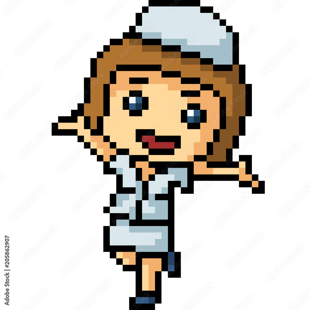 Fototapeta premium vector pixel art nurse
