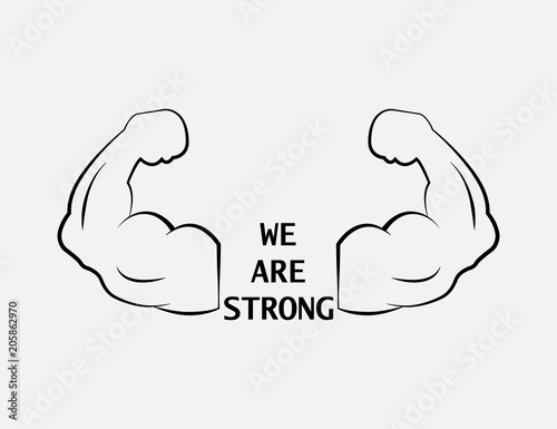 we are strong. strong icon. strong arm icon