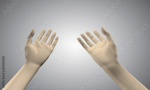 Hands of man