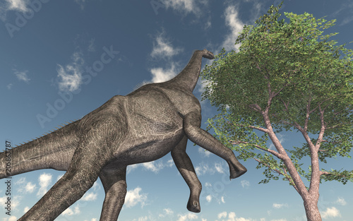 Dinosaurier Brachiosaurus aufrecht stehend