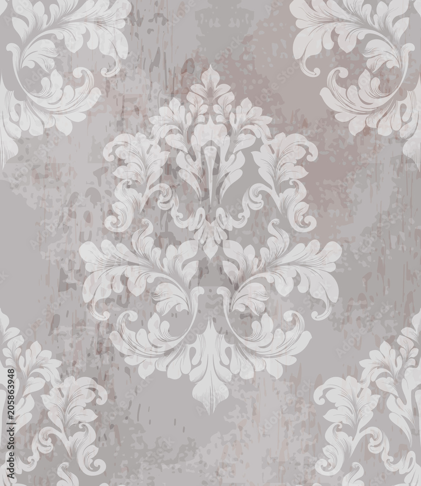 Vintage old paper texture Vector. Luxury baroque pattern wallpaper ornament decor. Textile, fabric, tiles. Nude colors
