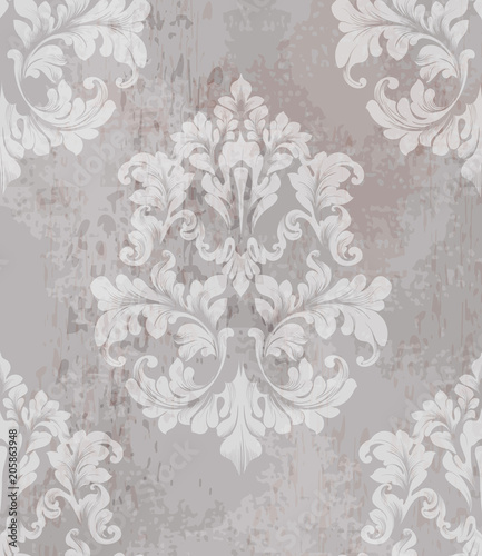 Vintage old paper texture Vector. Luxury baroque pattern wallpaper ornament decor. Textile  fabric  tiles. Nude colors