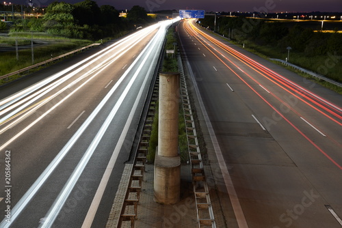 Gorgeous long exposure view at a highway A14  Autobahn  in Leipzig  Germany