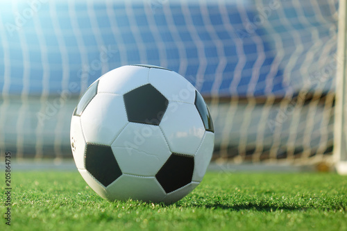 Football on a green field