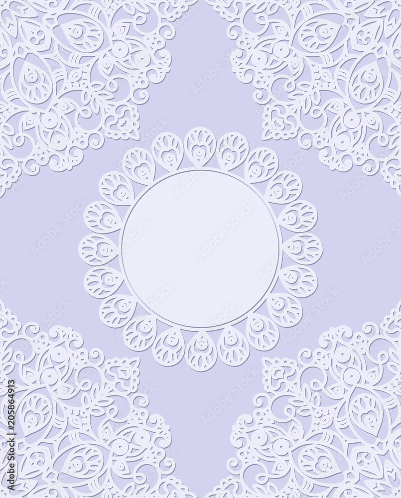delicate background card with openwork frame