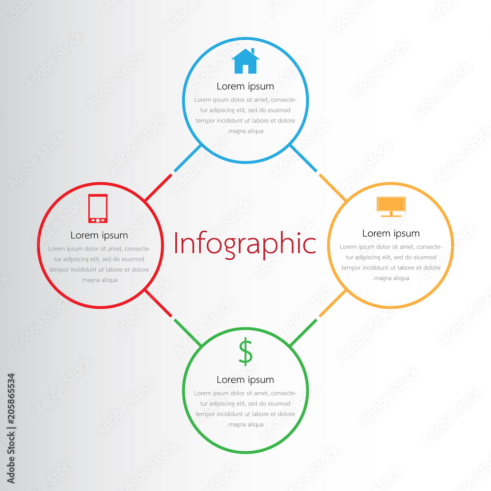 Vector infographic templates used for detailed reports. All 4 topics. Vector infographic templates used for detailed reports. All 4 topics.