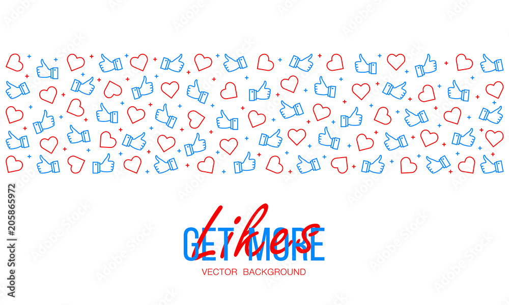 Get more likes background. stylish social for media concept. Get more likes background. stylish social for media concept.
