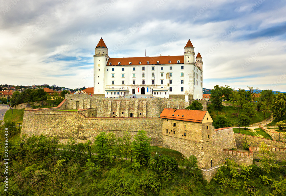 View on Bratislava castle and old town.