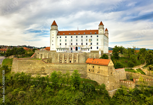 Canvas Print View on Bratislava castle and old town.