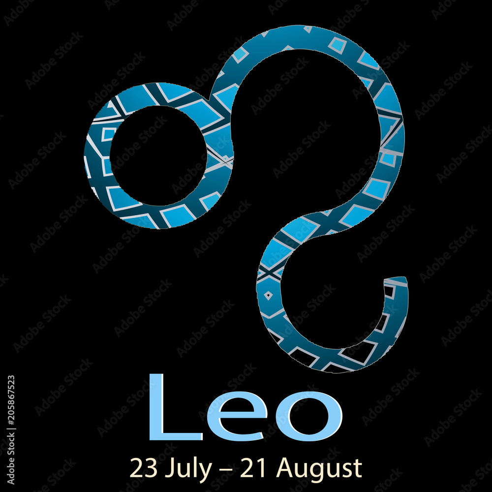 Leo Ornamental Decorative Vector Zodiac Sign Astrological Patterned Lion Zodiac Symbol Abstract Modern Background With Dates Months Latin Name Text 23 July 21 August Luxury Ornate Design Stock Vector Adobe Stock