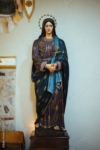 Bild auf Leinwand statue of the Madonna with swords piercing the immaculate heart, Church Abbey of