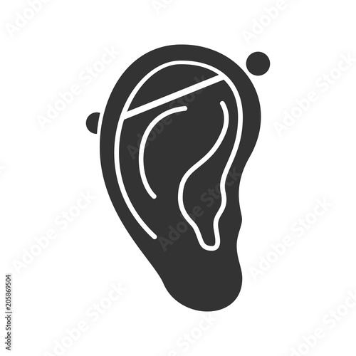 Industrial piercing glyph icon