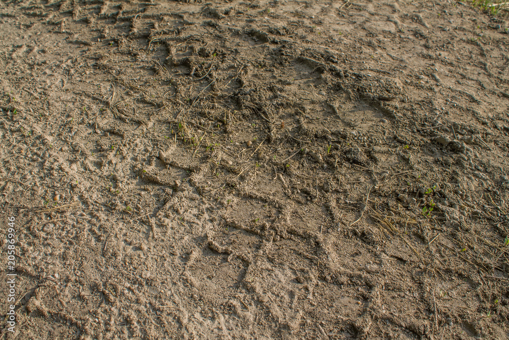 Track from the wheel on the ground Track from the wheel on the ground