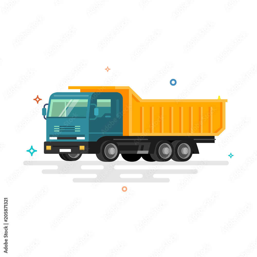 Dump truck vector illustration. Dump truck vector illustration.