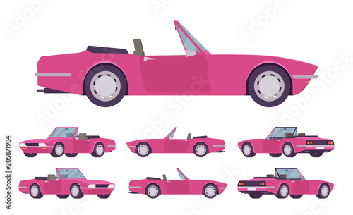 Pink lady cabriolet cat set