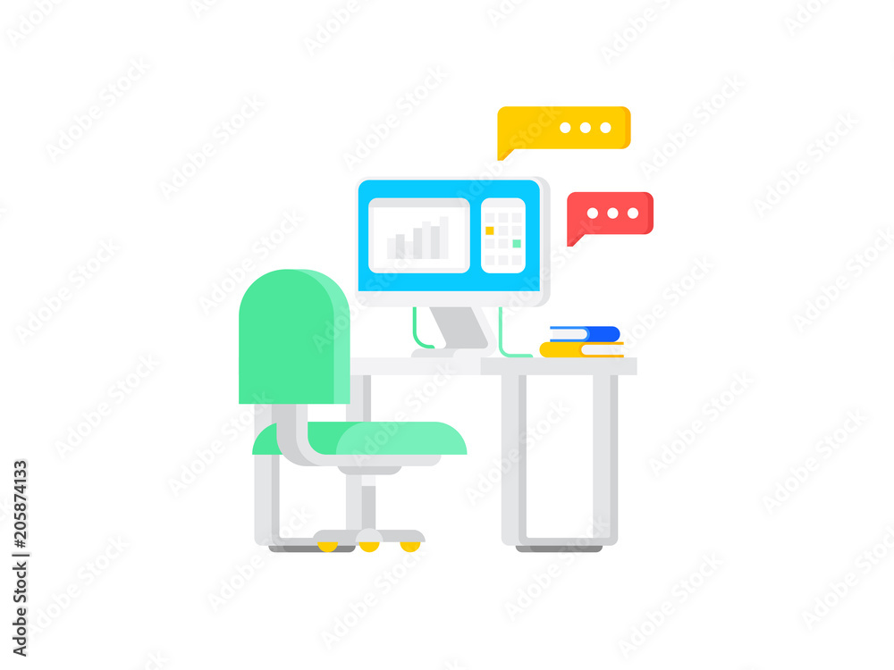 Concept of vacancies for office workplace Concept of vacancies for office workplace