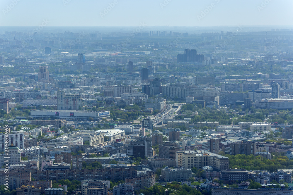 Architecture of the Moscow city from a height Architecture of the Moscow city from a height