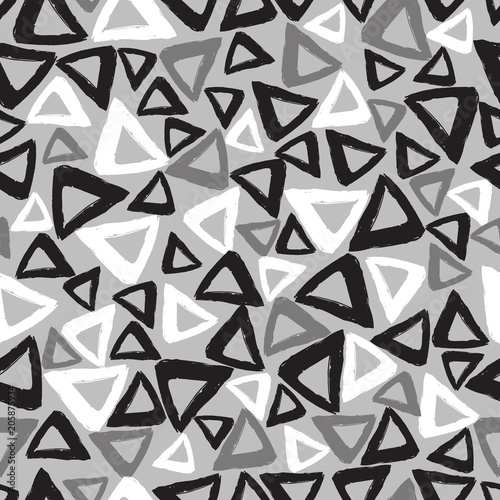 Triangles drawn hand seamless pattern