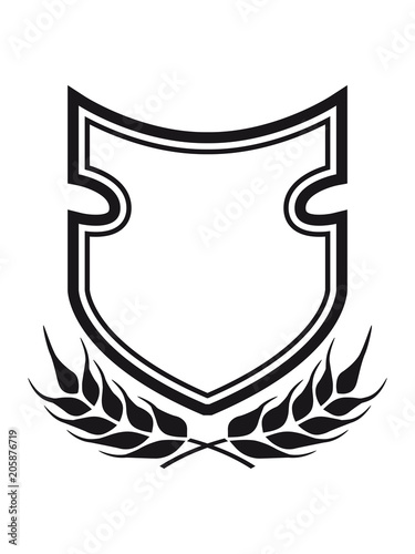 lorbeer kranz schild wappen emblem rahmen banner design logo text schreiben name feld leer cool