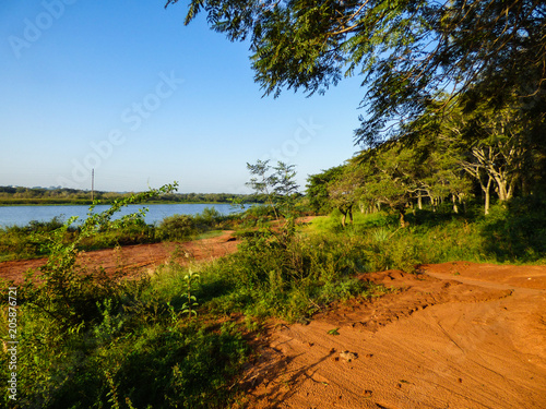 A view from Juan Domingo Peron Park  Uruguay river in the background  Paso de los libres  Argentina 