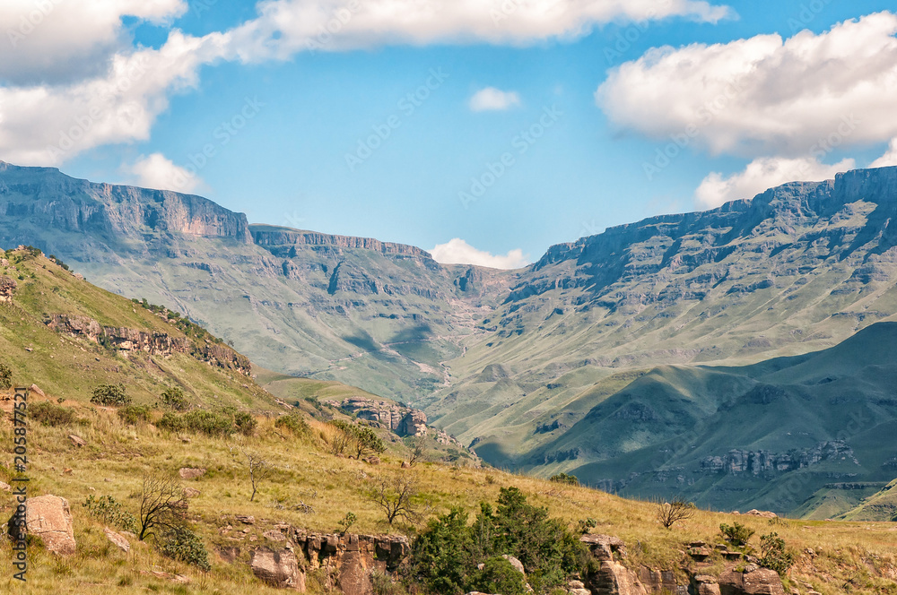 Hairpin bends of the Sani pass visible in the back