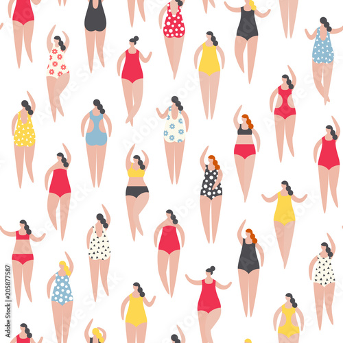 Summer people on the beach. Vector illustrationBasic RGB