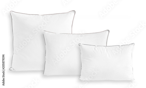 Fototapeta Naklejka Na Ścianę i Meble -  White pillow set with various size isolated on white background