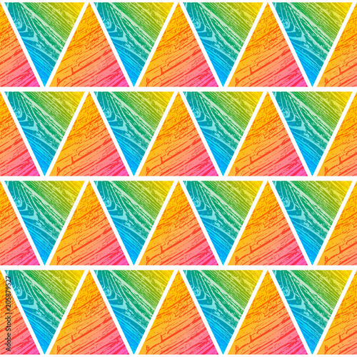 Abstract vector seamless textured pattern with triangle. Colorful graphic for wallpaper  print  gift.