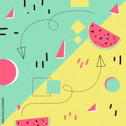 Summer minimalism abstract geometric vector hipster background.