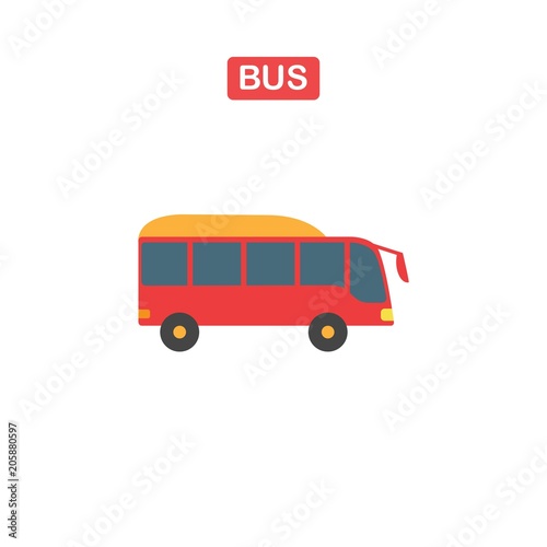 Thin line bus icon on a white background.