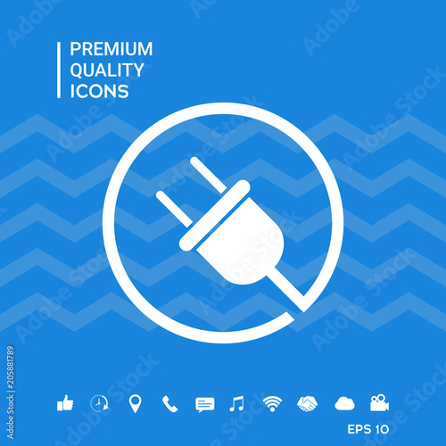 Plug in round icon