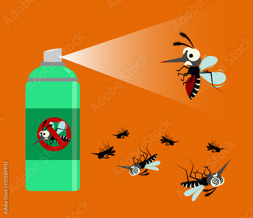mosquito spray protection. vector illustration.