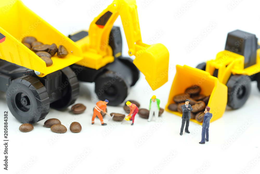 Miniature people : professional construction engineer with businessmans,industrial engineering business concept