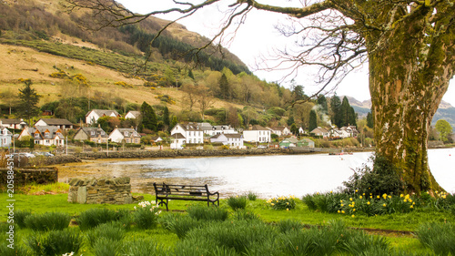 View over the water of Loch Goil to the village of Lochgoilhead.