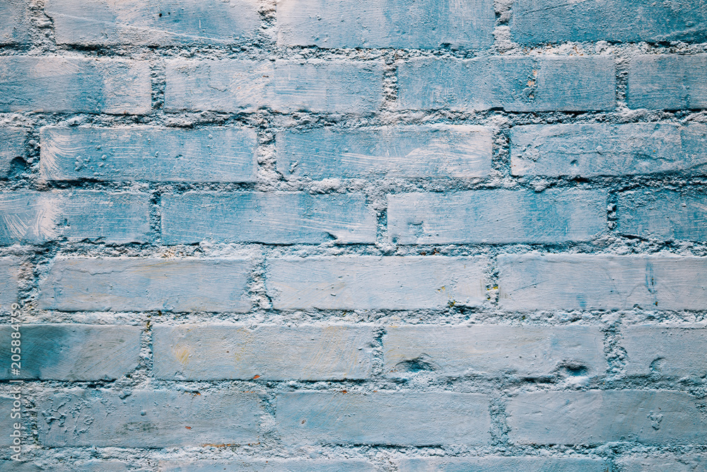 Vintage style blue brick wall background