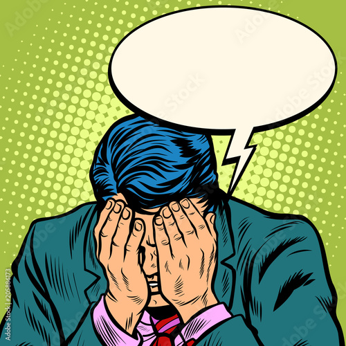 Man businessman asks for forgiveness