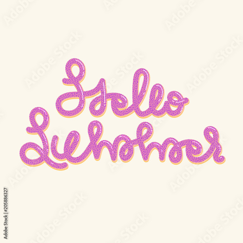 Hello summer. Creative hand drawn lettering in form of long balloons. Summertime. Season of rest and travel. Beach party. It can be used for poster, banner, card, invitation, sale. Vector, eps10